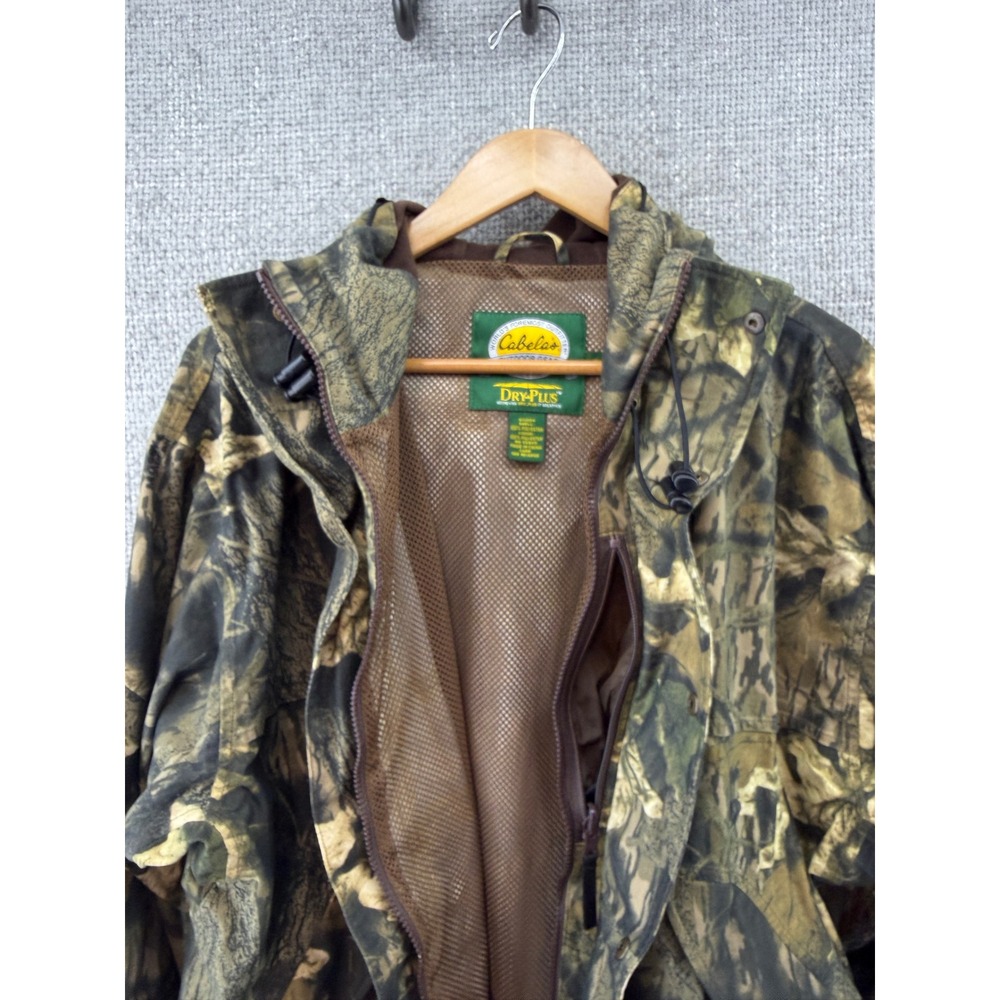 Cabelas Mens XL Mossy Oak Break Up Camo Hunting Jacket Hood Dry Plus - Picture 3 of 16
